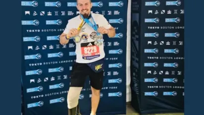 Вінницькому ветерану вдалося пройти 42 км Бостонського марафону на протезі (ВІДЕО) - фото