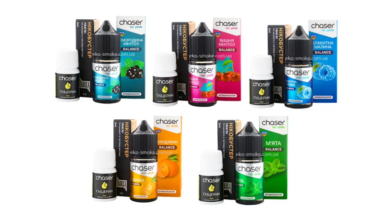Нікотинові рідини Chaser: особливості та види продукції 
