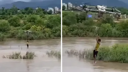 У В'єтнамі фермер врятував дітей за допомогою агродрона під час повені (ВІДЕО) - фото