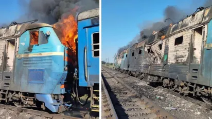 Росіяни обстріляли пасажирський поїзд на Запоріжжі: виникла пожежа, є постраждала - фото